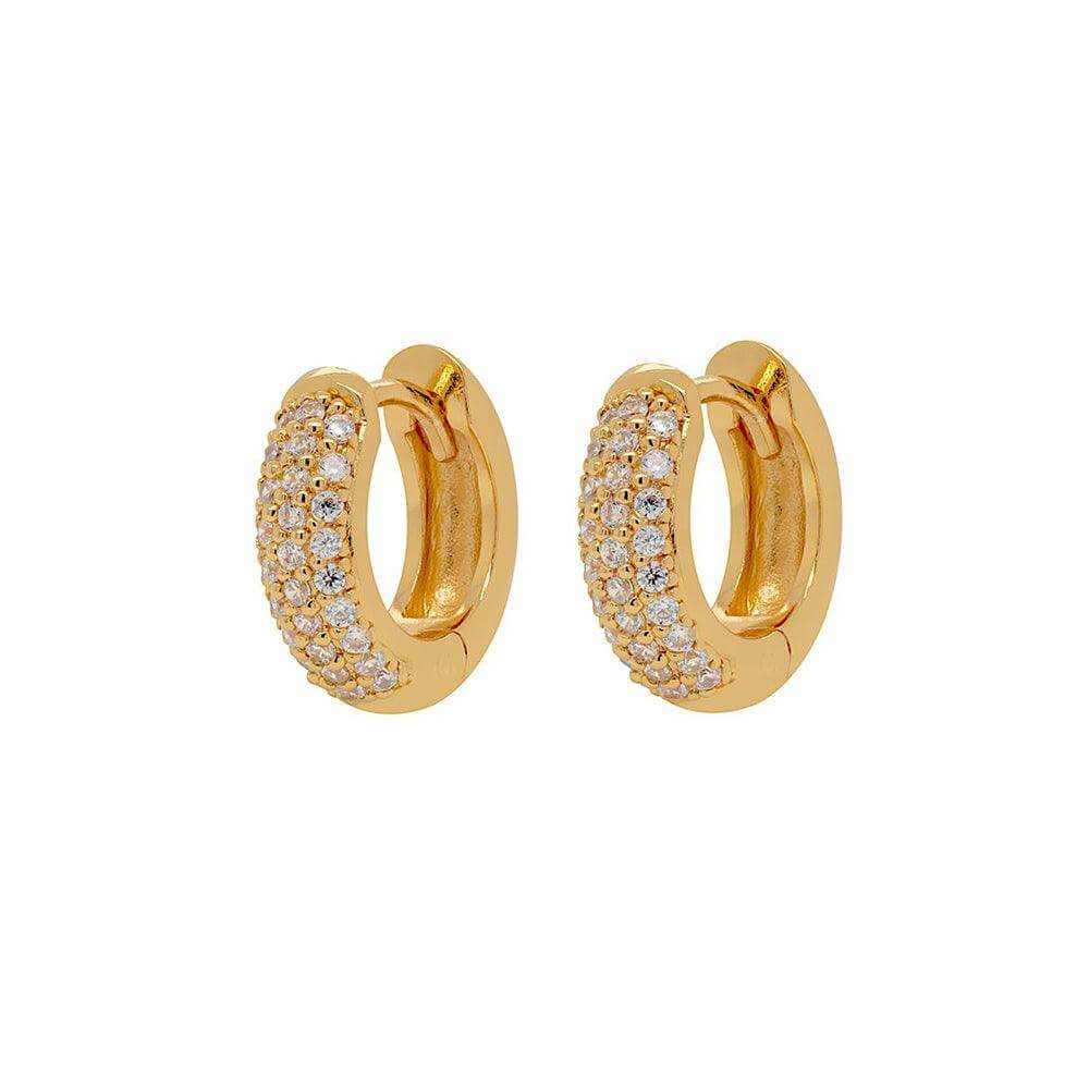 Dazzling Pave Huggie Hoop Earrings - Trendolla Jewelry